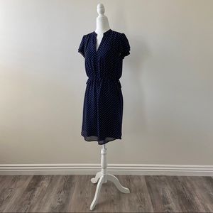 H&M Navy Blue And White Polka Dot Dress